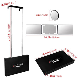 SELF FIND mirror size comparison in hand illustrating portable, lightweight benefit