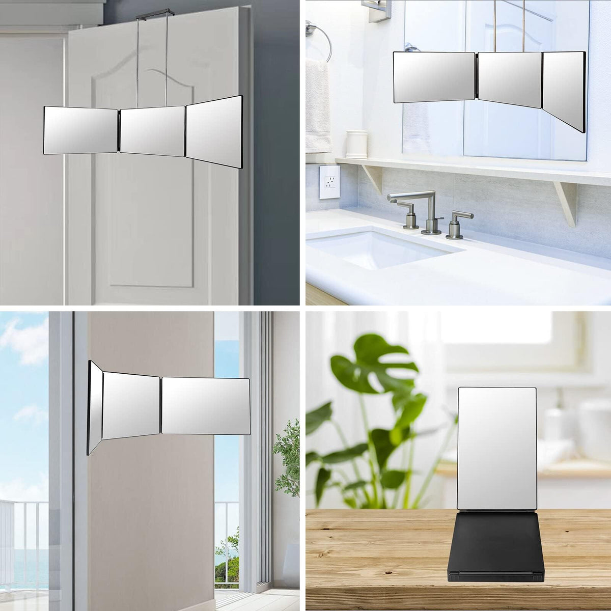 SELF FIND mirror held by hand showing compact size and easy portability benefits