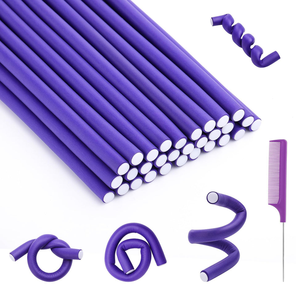 selizo front packaging showing 30 foam curlers and comb for easy styling