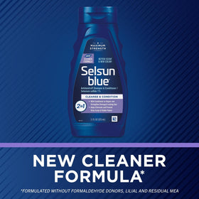 Selsun Blue back panel with ingredients list and directions visible