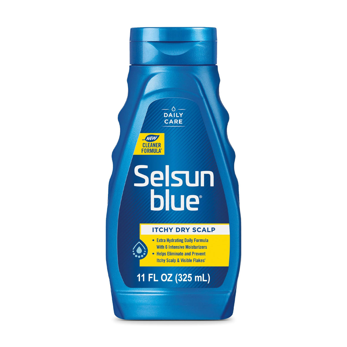 Selsun Blue front label showing bottle and product name for clear identification and trust