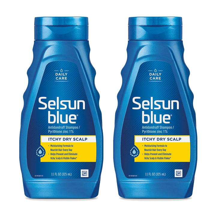Selsun Blue front label showing size and active ingredient for clear identification and benefits