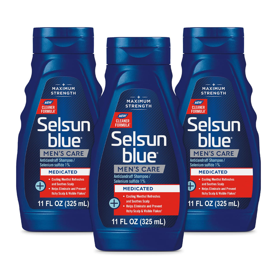 Selsun Blue front packaging showing label and benefits for visible dandruff control