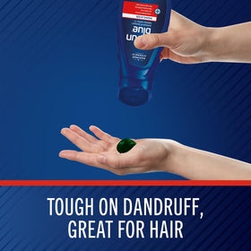 Selsun Blue menthol visual emphasizing cooling sensation during scalp relief