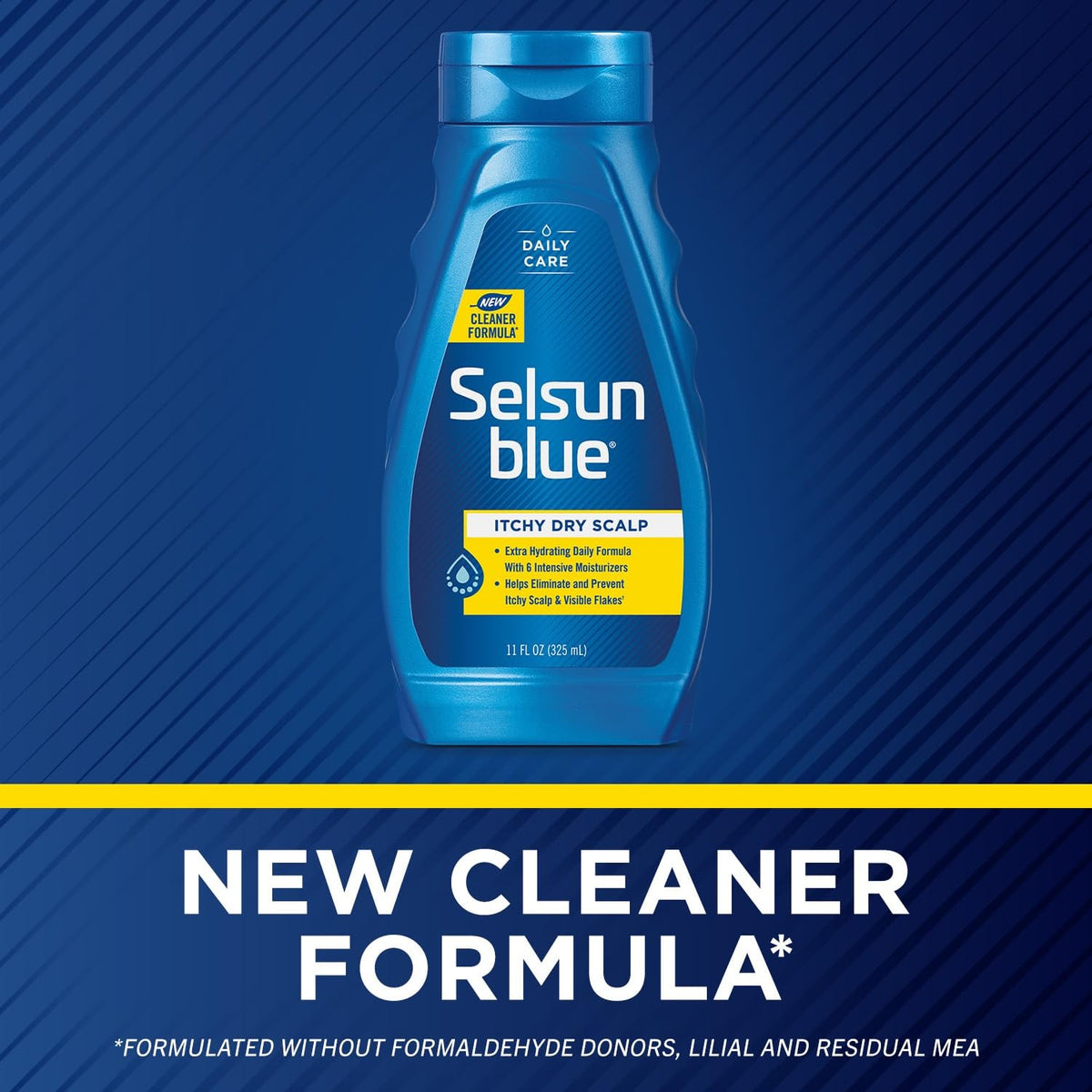 Selsun Blue shampoo foam texture close-up demonstrating gentle lather and moisturizing feel