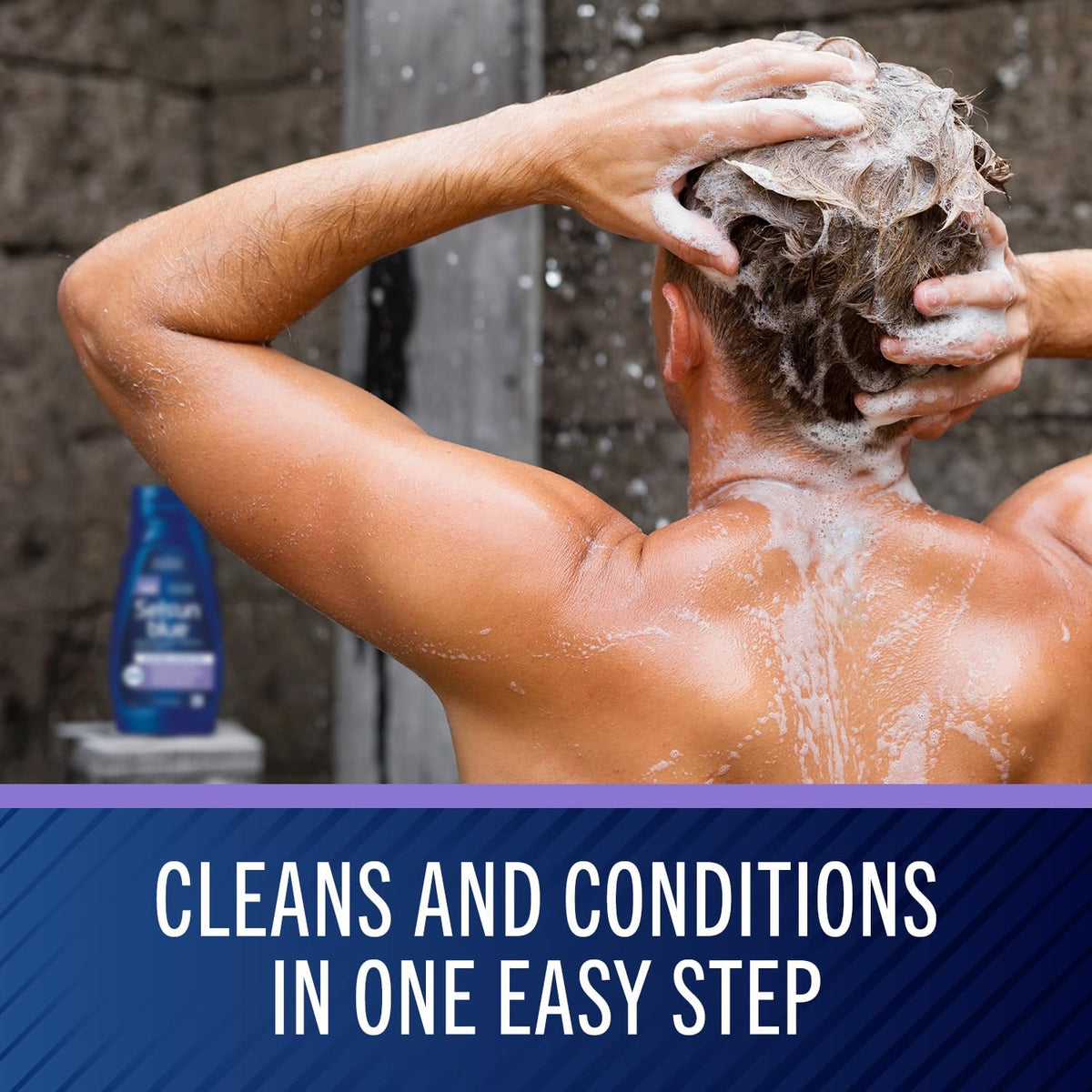 After-use hair showing softer, conditioned look using Selsun Blue