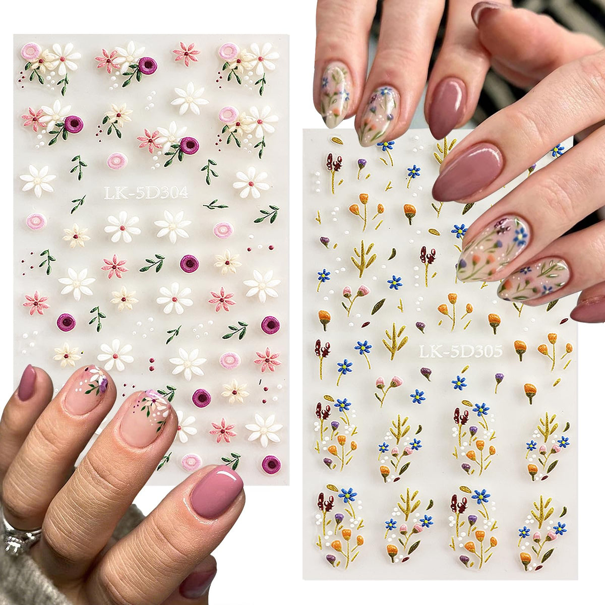 SEMATA decals applied on nails showing finished look and durable sealed result