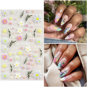 SEMATA sheet focused on daisy patterns offering playful spring designs for manicures