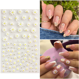SEMATA close-up of 5D embossed texture highlighting raised petals for visible nail depth