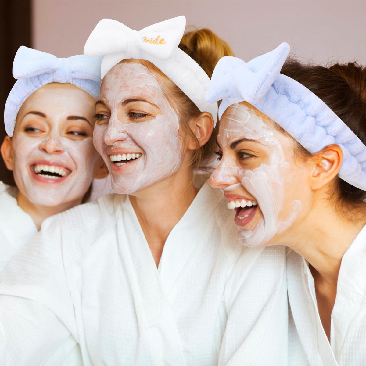 Semato headbands worn during spa session showing secure fit and relaxed comfort