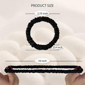 SEMRUE scrunchie next to hand for scale, compact size visible and versatile