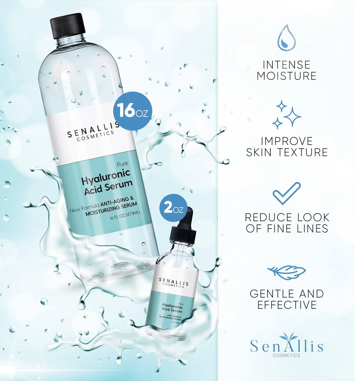 SenAllis dropper applying serum to skin for precise controlled hydration