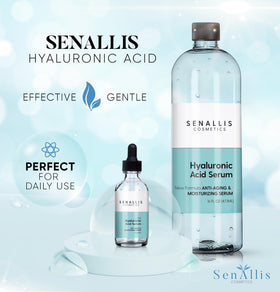 SenAllis 2 fl oz dropper beside hand to show travel-size portability