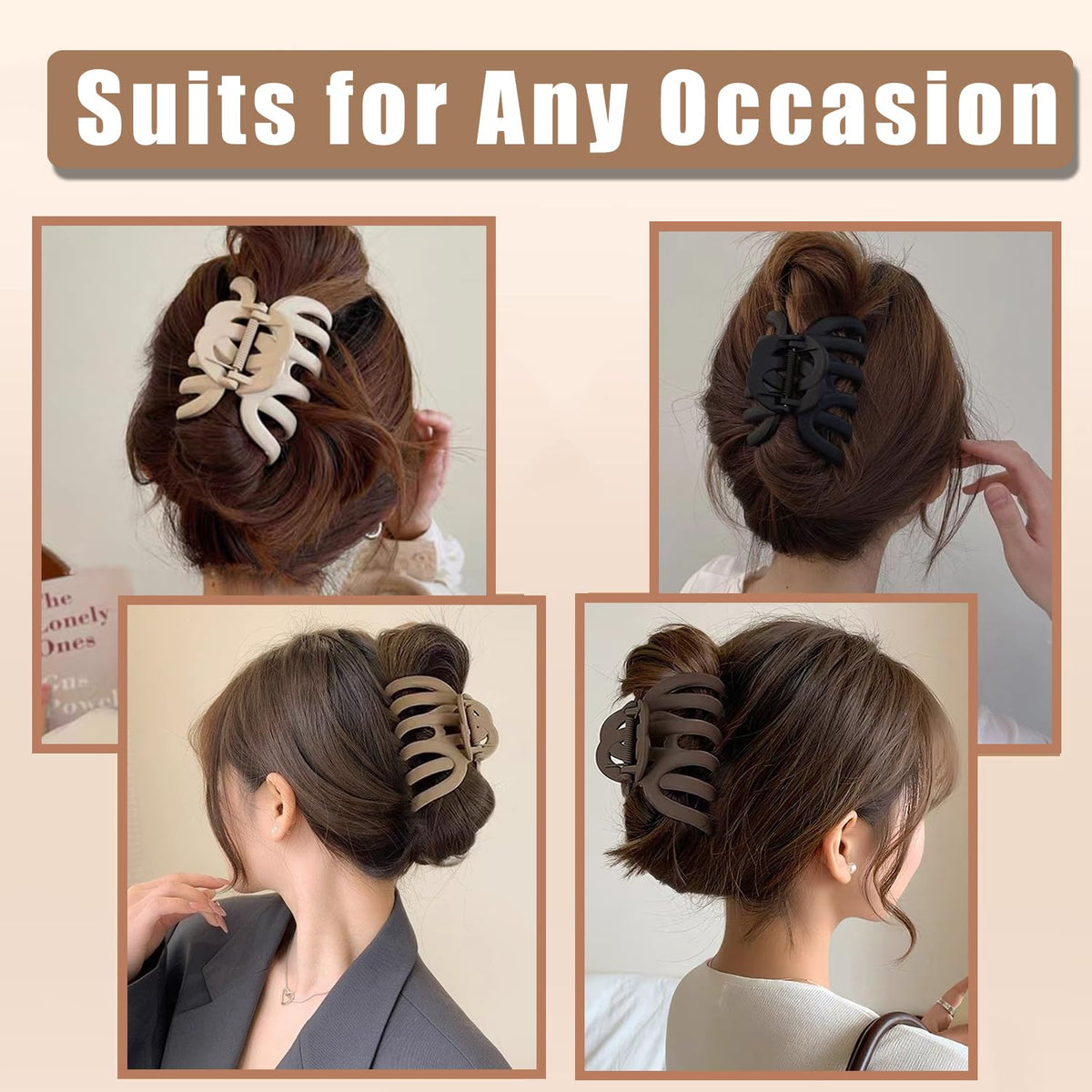 Seneeel clip securing a high bun to show strong hold and neat finish