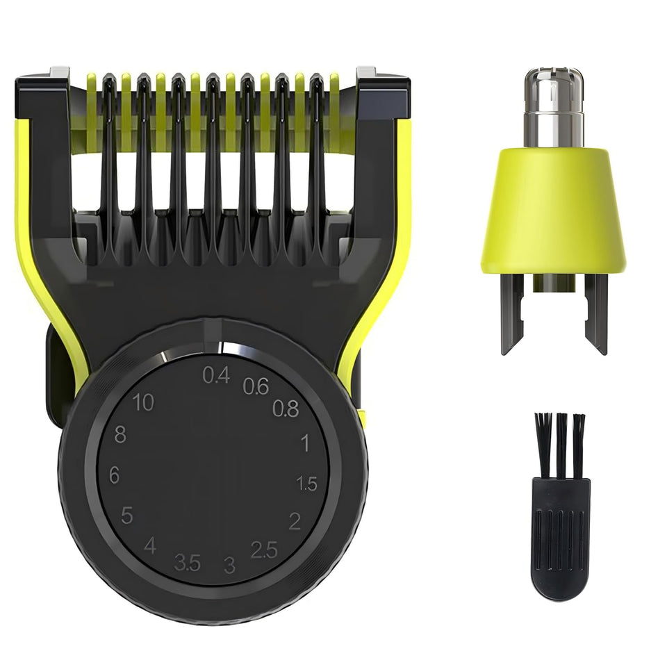 Senenatur front view of guide comb and nose head showing compatibility and convenience