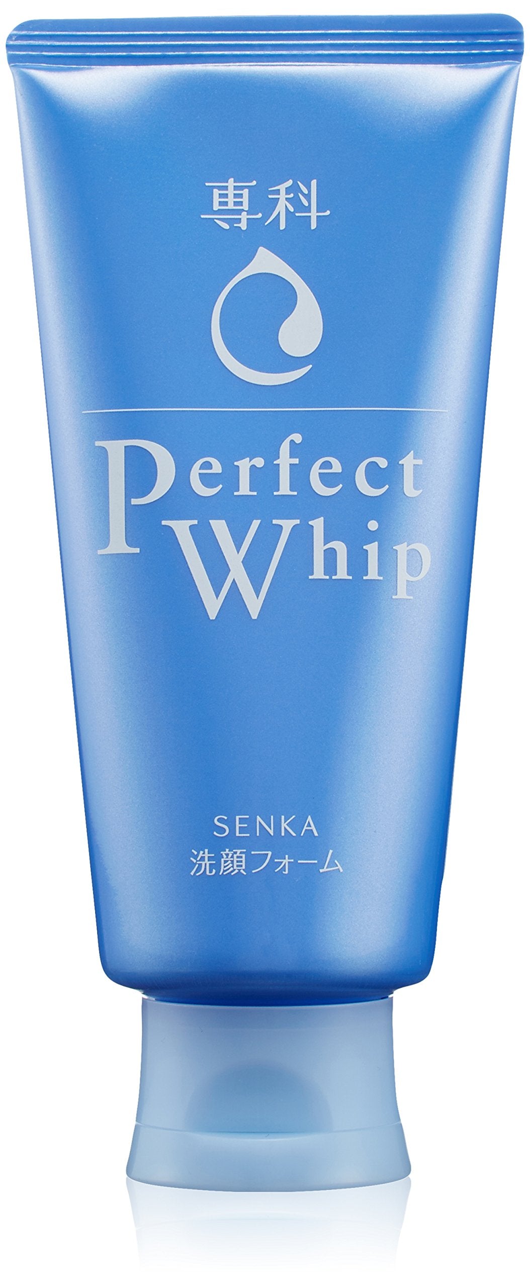 Senka Perfect Whip front tube showing label and 120g size, clear product identity and portability
