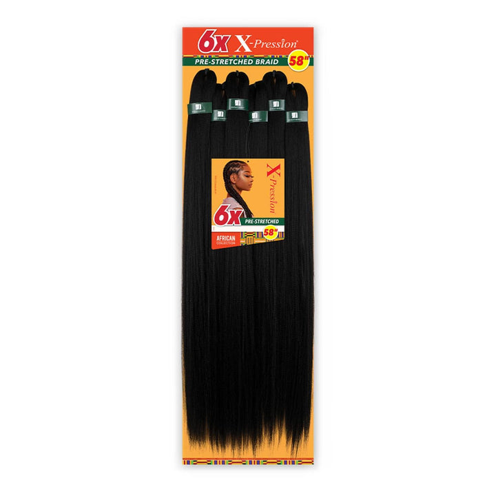 Sensationnel front packaging of 58-inch MedBrown braid hair showing product benefits