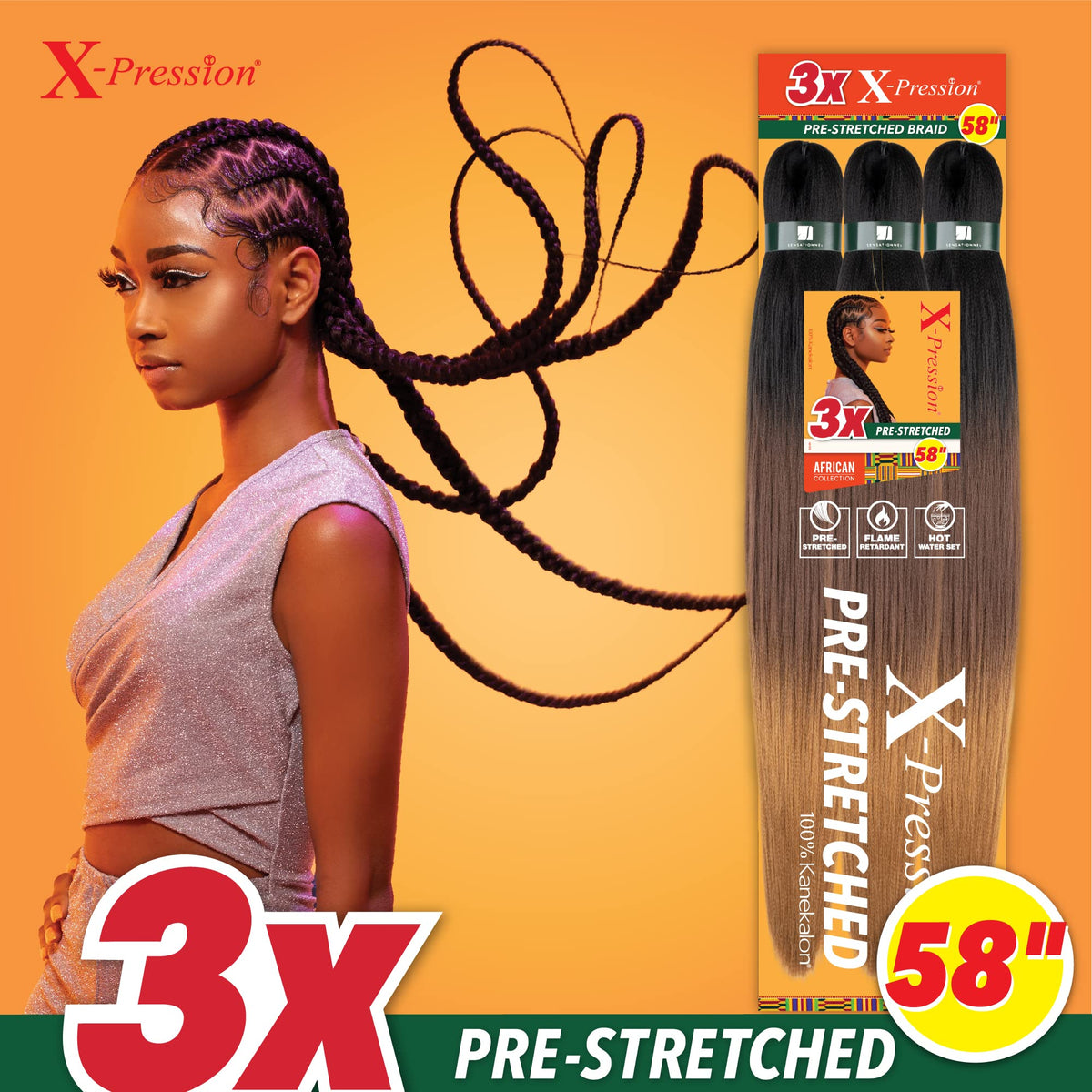 sensationnel full 58 inch length displayed for long dramatic styles