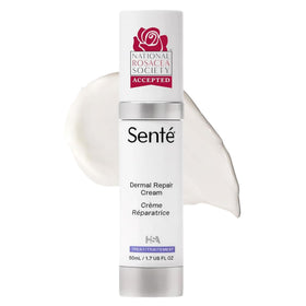 Senté front packaging showing compact cream tube and calming design benefit: trusted hydration