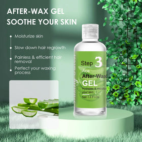 Seopri aloe after-wax gel being dispensed to show soothing, fast-absorbing botanical formula