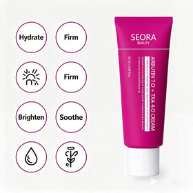 Seora Beauty travel pouch setting portraying convenience for on-the-go moisturizing