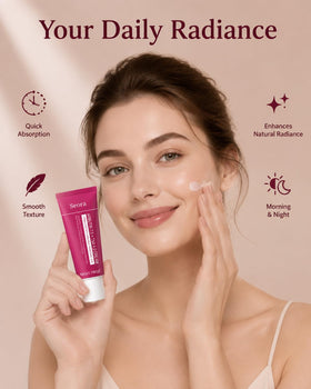 Seora Cream being smoothed on forearm demonstrating even tone and body use