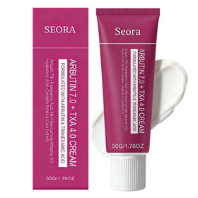 Seora Cream front jar view showing sleek packaging and product clarity benefit