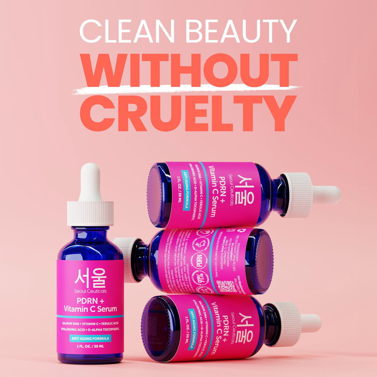 SeoulCeuticals 1oz bottle next to ruler showing true size