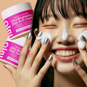 SeoulCeuticals ingredient graphic highlighting niacinamide and hyaluronic benefits