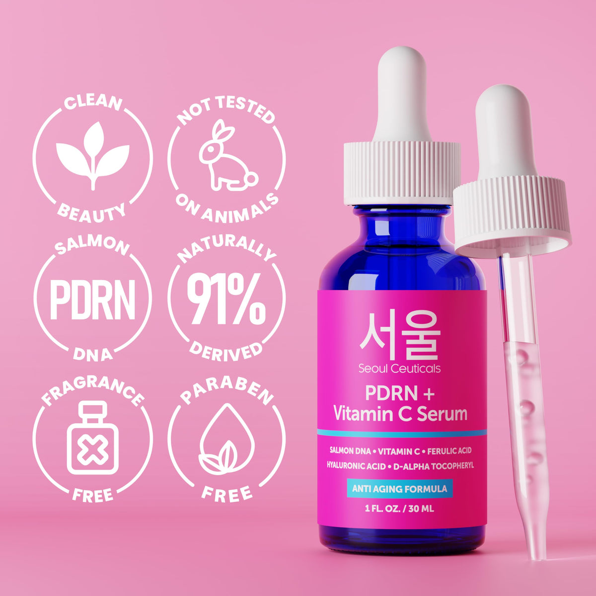 SeoulCeuticals serum applied on hand demonstrating spreadability