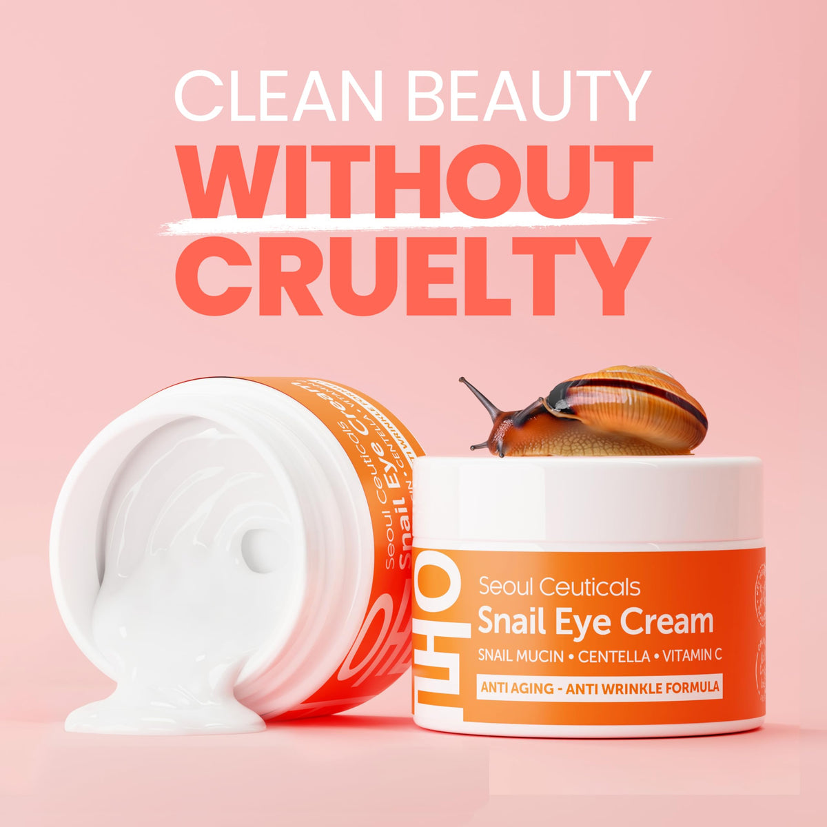 SeoulCeuticals cream applied to under-eye area showing gentle coverage for delicate skin