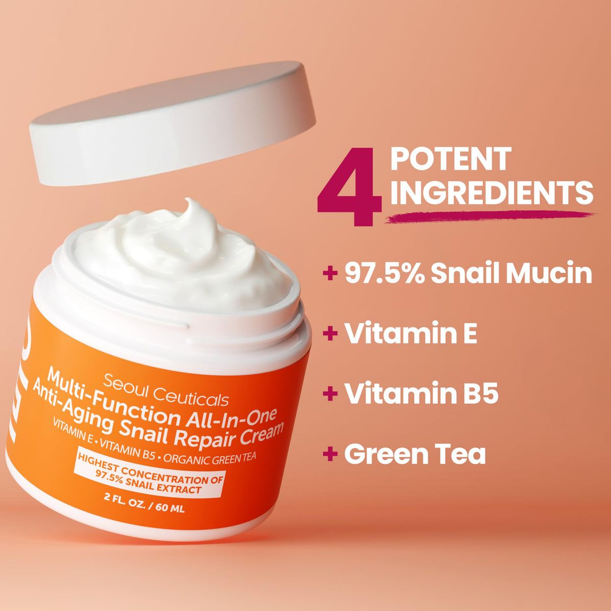 SeoulCeuticals small cream amount on spoon for easy dosing