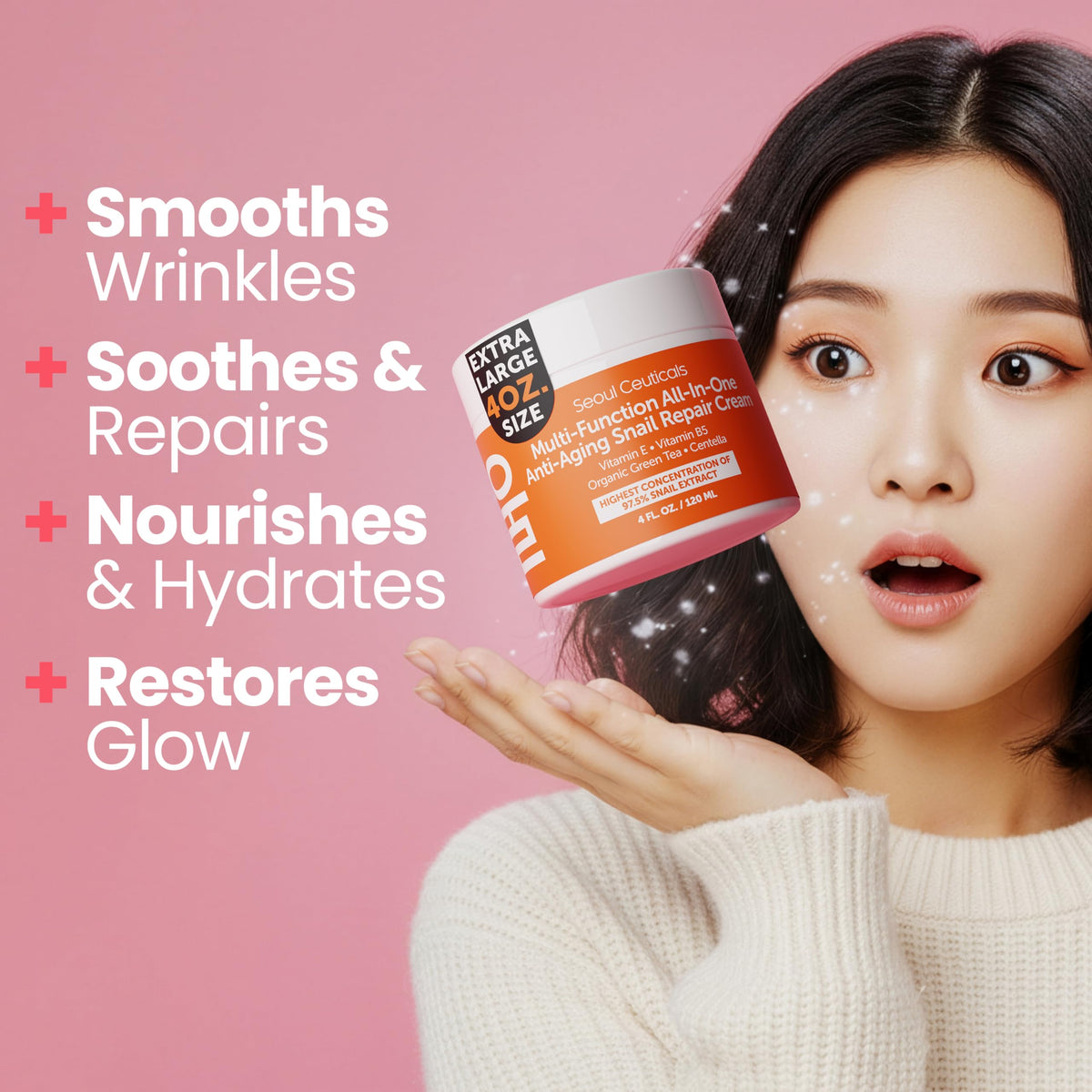 SeoulCeuticals cream texture close-up revealing smooth balm for fast absorption