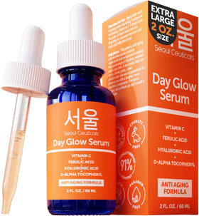 SeoulCeuticals front label showing 20% vitamin C and size benefits