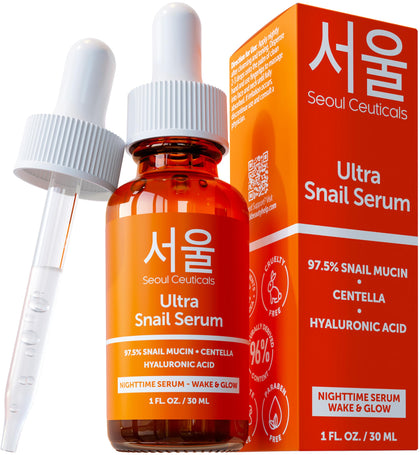 SeoulCeuticals front packaging showing the 1oz bottle and dropper for easy nighttime application