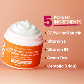 SeoulCeuticals ingredient label closeup highlighting organic and natural blend