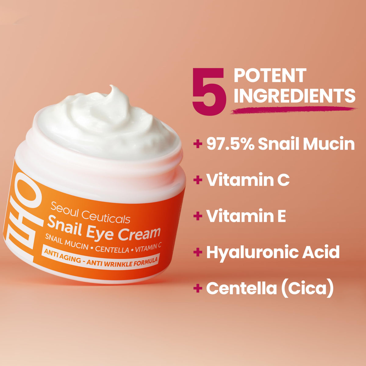 SeoulCeuticals jar in hand to demonstrate compact 0.5oz size for travel convenience