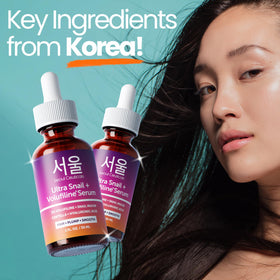 SeoulCeuticals label close-up listing 5% Volufiline and 97.5% snail mucin