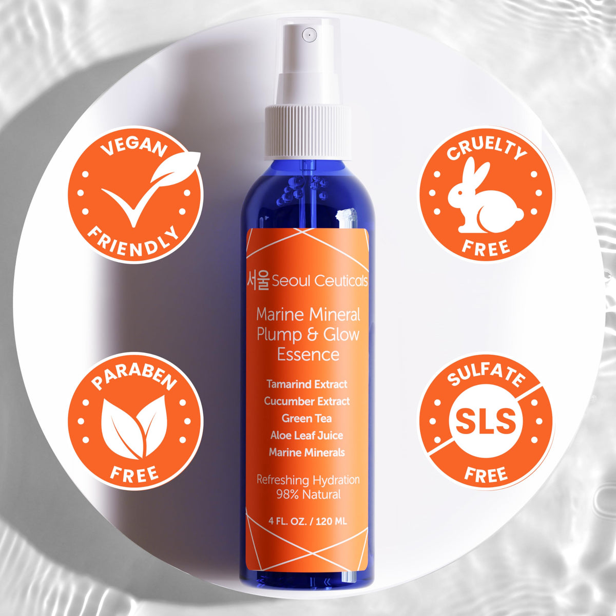 SeoulCeuticals ingredient label close-up showing natural formulation transparency