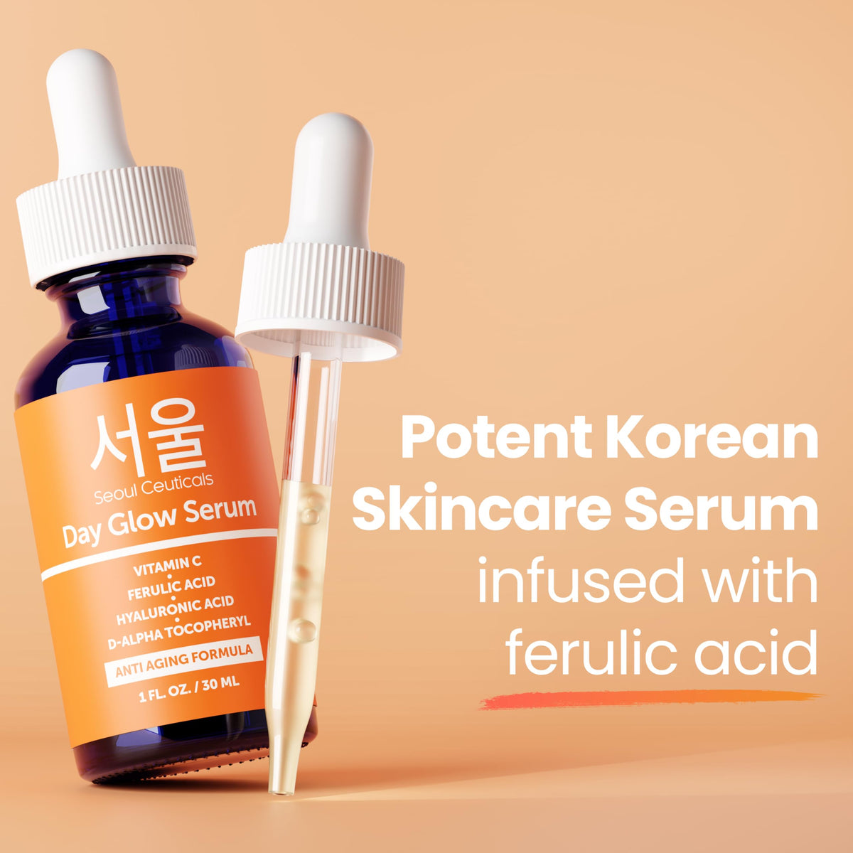 SeoulCeuticals bottle on vanity in bathroom setting for routine use