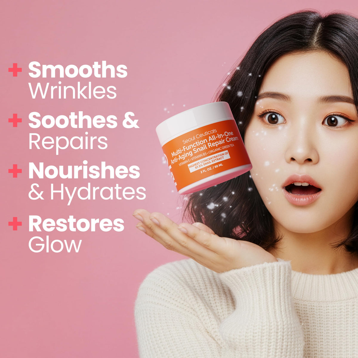 SeoulCeuticals open jar texture close-up showing smooth cream