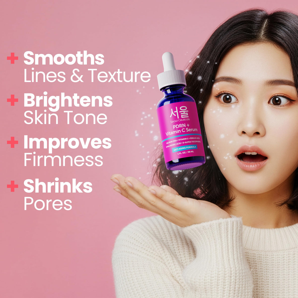 SeoulCeuticals serum absorbing into skin leaving soft finish