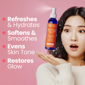SeoulCeuticals mist spraying onto skin delivering instant cooling and moisture