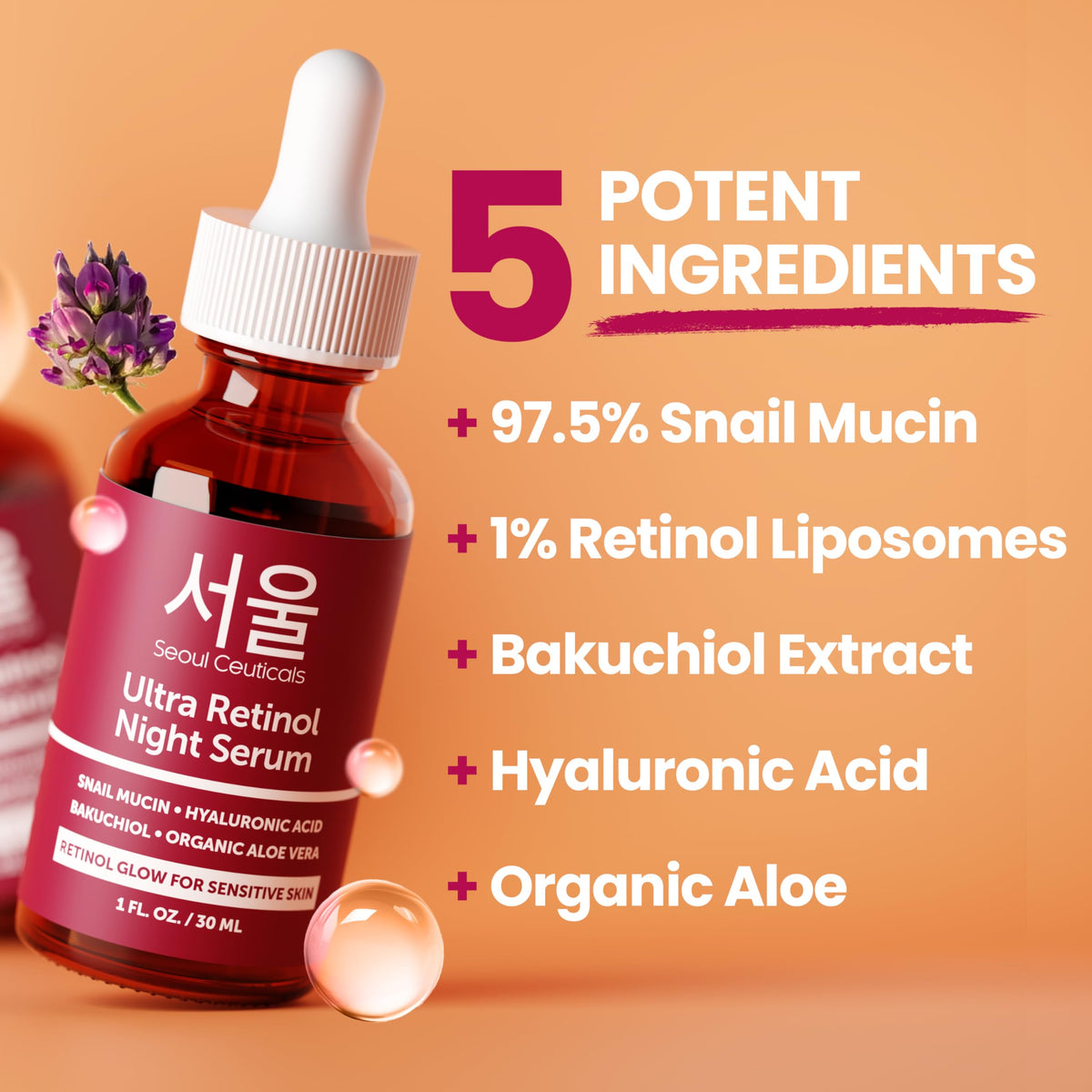SeoulCeuticals clear serum drop on skin demonstrating lightweight texture and quick absorption