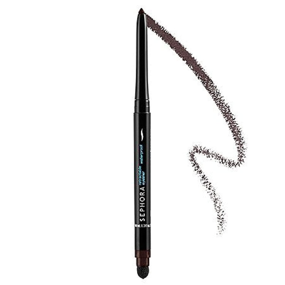 SEPHORA retractable waterproof eyeliner front packaging shows matte brown black delivery