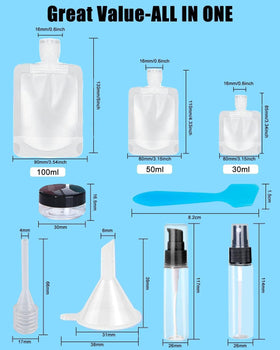 SEQUHITKU stand-up pouches arranged to show sizes and organized packing benefit