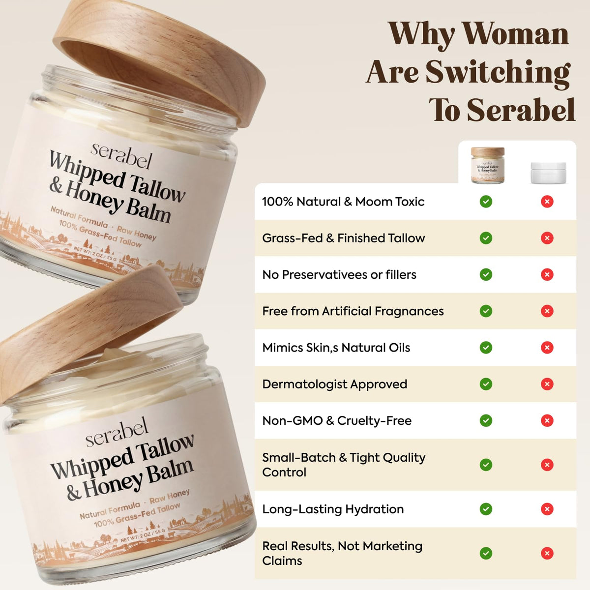 SERABEL whipped texture close-up illustrating easy spreadability benefit