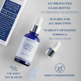 Close-up label and ingredients emphasizing Seraphime transparency benefit