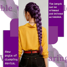 Serena Hair worn in cosplay setting, bold purple color boosts festive outfits