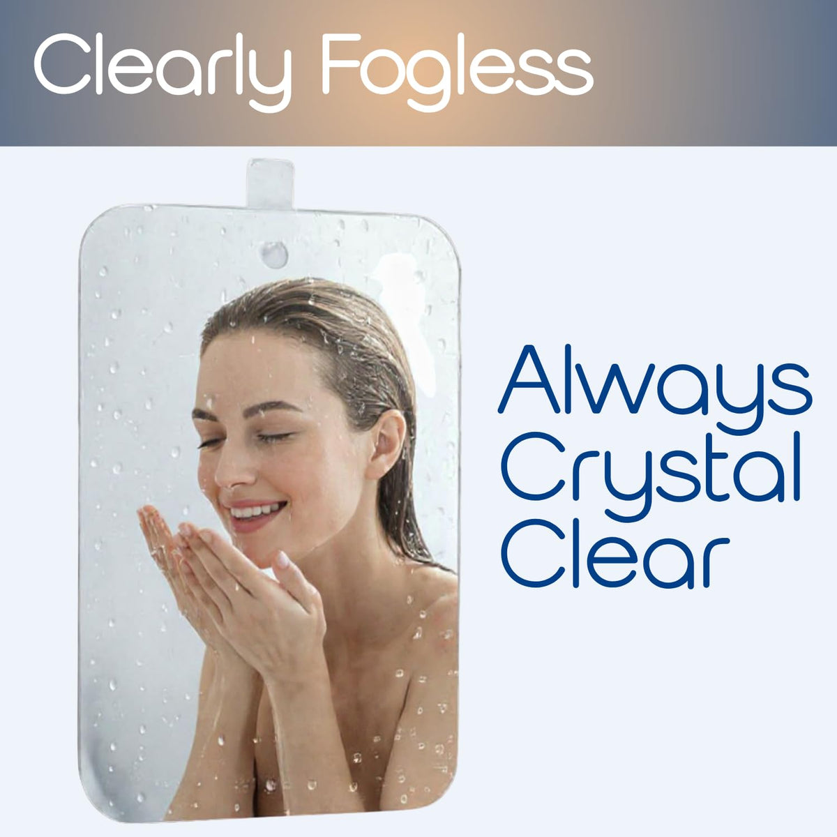 SereniBath mirror falling onto tile showing shatter-resistant safety benefit